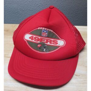 Vintage San Francisco 49ers Hat Mens Snapback Red Drew‎ Pearson Trucker Cap 90s